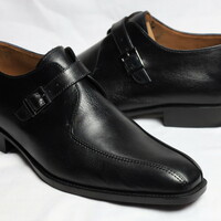Crafted Leather Handmade Men Black Leather Monk Strap Dress Shoes  - Thumbnail 2