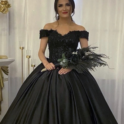 Vintage off the shoulder black mermaid party dresses wedding dresses