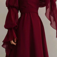 Beautiful Romantic A-line Burgundy Prom Dress Evening Dress - Thumbnail 2
