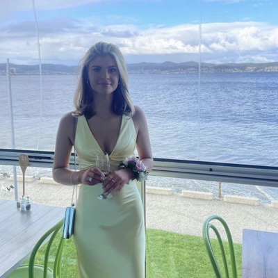 Simple yellow v neck prom dress evening dress