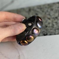 1-Row 3/4” Rainbow large dome studs wristband - Thumbnail 1