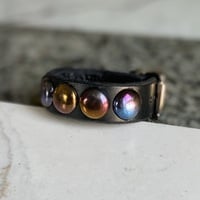 1-Row 3/4” Rainbow large dome studs wristband - Thumbnail 2