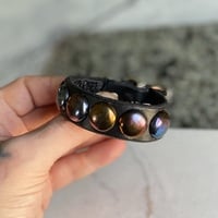 1-Row 3/4” Rainbow large dome studs wristband - Thumbnail 3