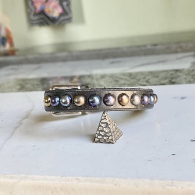 1-row rainbow tiny dome studs wristband