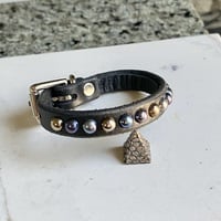 1-Row Rainbow tiny dome studs wristband - Thumbnail 3