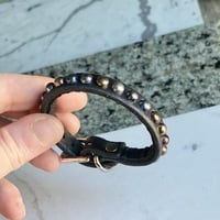 1-Row Rainbow tiny dome studs wristband - Thumbnail 4