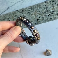 1-Row Rainbow tiny dome studs wristband - Thumbnail 6