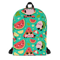 Women Cute Backpack Kawaii Red Watermelon Wonderland - Thumbnail 4