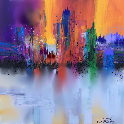 Abstract metropolis art print