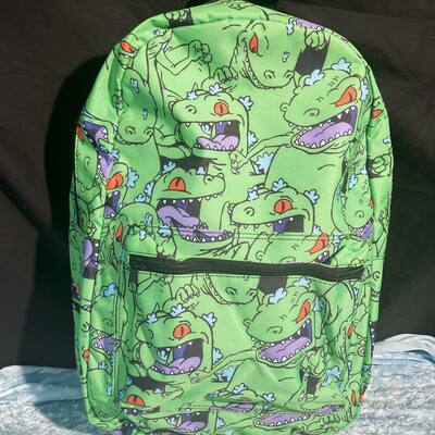 Nickelodeon's rugrats' green and purple reptar kids backpack