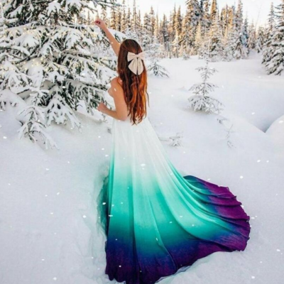 Sweetheart ombre wedding dress, mermaid bridal dress