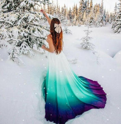 Sweetheart Ombre Wedding Dress, Mermaid Bridal Dress