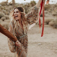 Sexy Boho Sheath Champagne Bridal Dresses - Thumbnail 1