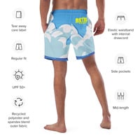 [PMTYD] -  Ocean Blue MELANGE Recycled Swim Trunks - Thumbnail 1