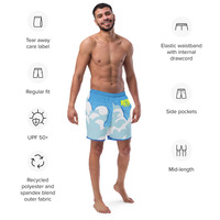 [PMTYD] -  Ocean Blue MELANGE Recycled Swim Trunks - Thumbnail 13