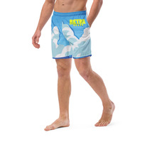 [PMTYD] -  Ocean Blue MELANGE Recycled Swim Trunks - Thumbnail 15