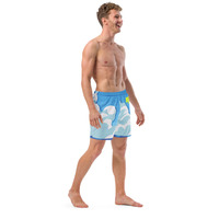 [PMTYD] -  Ocean Blue MELANGE Recycled Swim Trunks - Thumbnail 18
