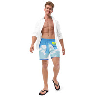 [PMTYD] -  Ocean Blue MELANGE Recycled Swim Trunks - Thumbnail 19
