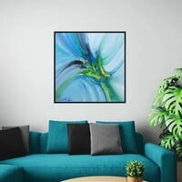 Aqua Burst Abstract Art Print - Thumbnail 2