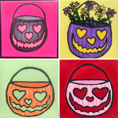 Pumpkin bucket paintings