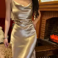 Classic Spaghetti Straps Champagne Prom Dresses  - Thumbnail 1