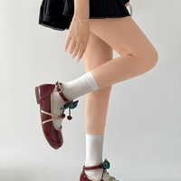 Cherry Red Ballet Style Mary Jane Shoes - Thumbnail 5