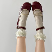 Cherry Red Ballet Style Mary Jane Shoes - Thumbnail 7