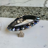 Roller-Buckle 1-row blue-razz short british stud wristband - Thumbnail 6