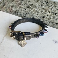 Roller-Buckle 1-row blue-razz short british stud wristband - Thumbnail 2