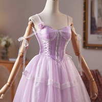 Cute Tulle Lace Short Prom Dress, Purple A-Line Homecoming Party Dress - Thumbnail 1