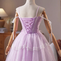 Cute Tulle Lace Short Prom Dress, Purple A-Line Homecoming Party Dress - Thumbnail 2