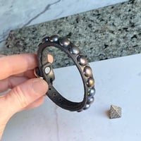 1-Row Rainbow medium dome studs wristband - Thumbnail 1