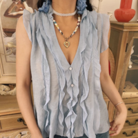 French style layered drape top - Thumbnail 1