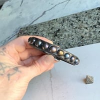 1-Row Rainbow medium dome studs wristband - Thumbnail 3