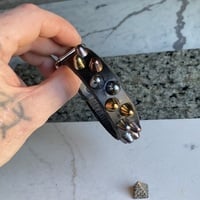 Staggered 1-row rainbow short british studs wristband - Thumbnail 3