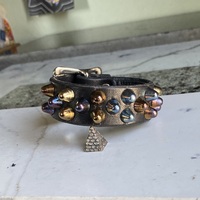 1”-buckle 2-1-2 rainbow short british studs wristband - Thumbnail 2