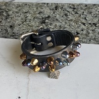 1”-buckle 2-1-2 rainbow short british studs wristband - Thumbnail 5