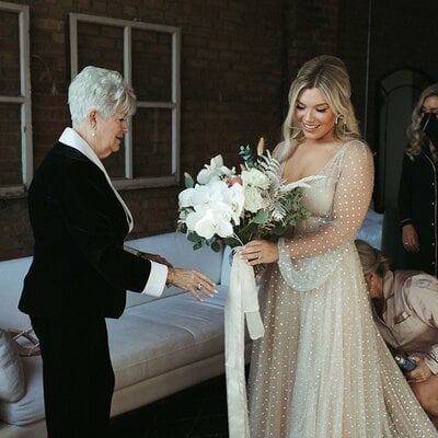 Beach boho wedding dress, polka dots bridal dress bridal gown - Thumbnail 1