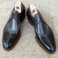 Handmade Men's Special Split Toe Lace Up Dress Shoes - Thumbnail 1