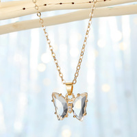 Crystal Butterfly Pendant Necklace – Pastoral Style Internet Celebrity Jewelry for Women - Thumbnail 4