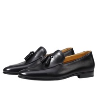 Handmade genuine leather loafers men's tassel leather shoes 2 colors - Thumbnail 4