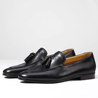 Handmade genuine leather loafers men's tassel leather shoes 2 colors - Thumbnail 2