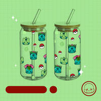Poke lidded glass tumbler - Thumbnail 2