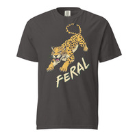 Feral Leopard Unisex 100% Cotton Heavyweight Soft Breathable T-Shirt Graphic Tees  - Thumbnail 4