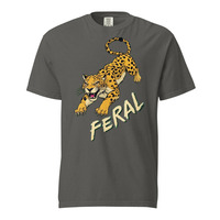 Feral Leopard Unisex 100% Cotton Heavyweight Soft Breathable T-Shirt Graphic Tees  - Thumbnail 8