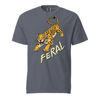 Feral Leopard Unisex 100% Cotton Heavyweight Soft Breathable T-Shirt Graphic Tees  - Thumbnail 12