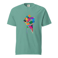 Rainbow Protest Fist Unisex 100% Cotton Heavyweight Soft T-Shirt Social Justice Activism Activist Political Statement Protest Graphic Tees  - Thumbnail 12