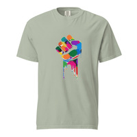 Rainbow Protest Fist Unisex 100% Cotton Heavyweight Soft T-Shirt Social Justice Activism Activist Political Statement Protest Graphic Tees  - Thumbnail 28