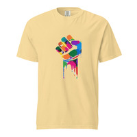 Rainbow Protest Fist Unisex 100% Cotton Heavyweight Soft T-Shirt Social Justice Activism Activist Political Statement Protest Graphic Tees  - Thumbnail 40