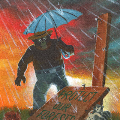 Smokey bear #9 custom painted cover + comic